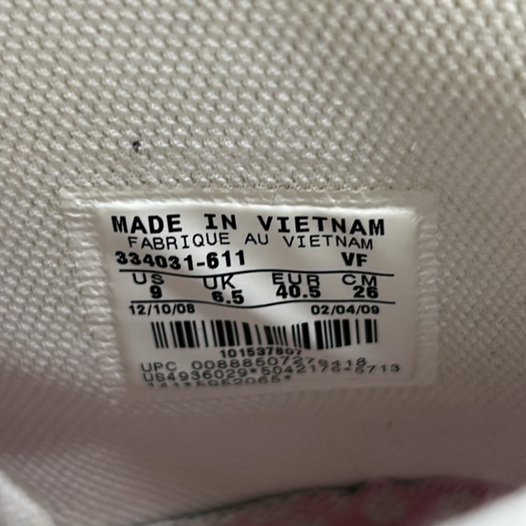 Nike Air Force 1 Perfect Pink White Floral High Top Sneakers 334031-611 Size 9 - Picture 10 of 11